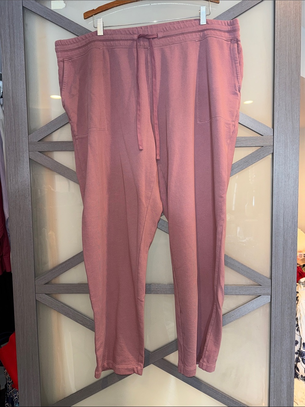 PureJill Cozy Organic Cotton Dusty Rose Drawstring Lounge Pants 3X